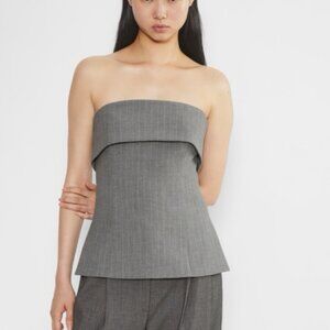 Aritzia Element tube top new without tags 4 grey pinstriped strapless elegant